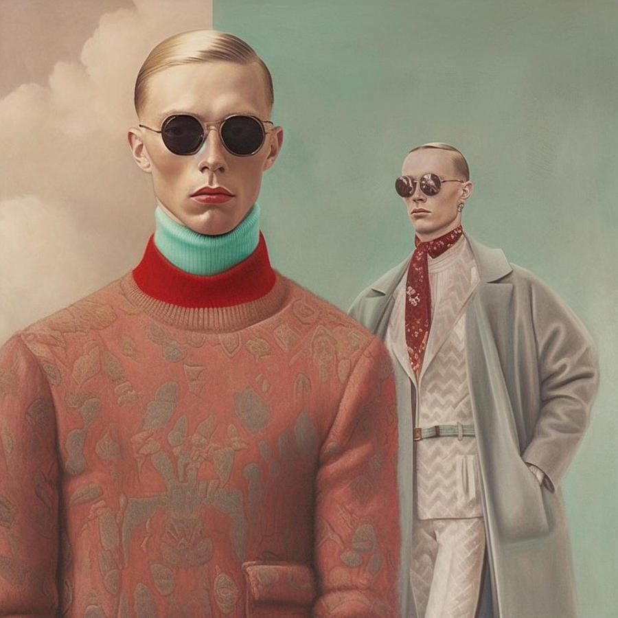Fantasy Painting - Paavo  Nurmi  as  A  fashion  show  by  Gucci  inspired  by Asar Studios #1 by Celestial Images