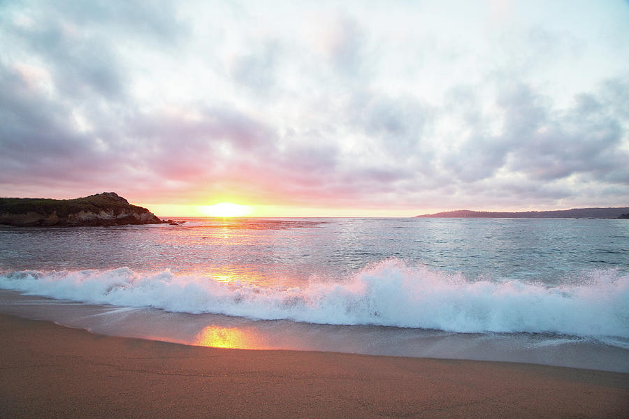 Landscape Photograph - Pacific Coast Sunset at Monterey, California #1 by Carol Highsmith