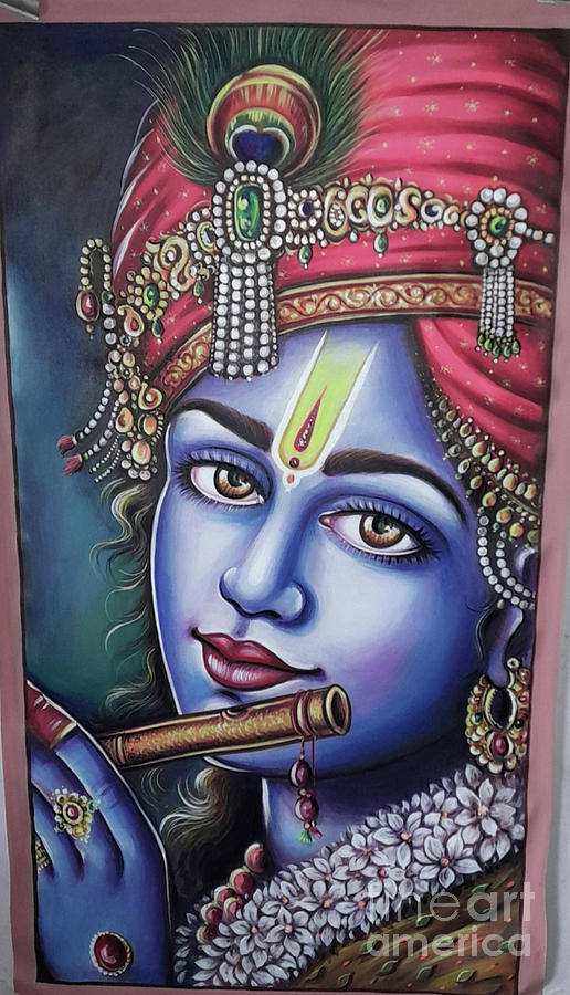 Painting of Lord Krishna, Krishna painting , Radha Krishna Painting ...