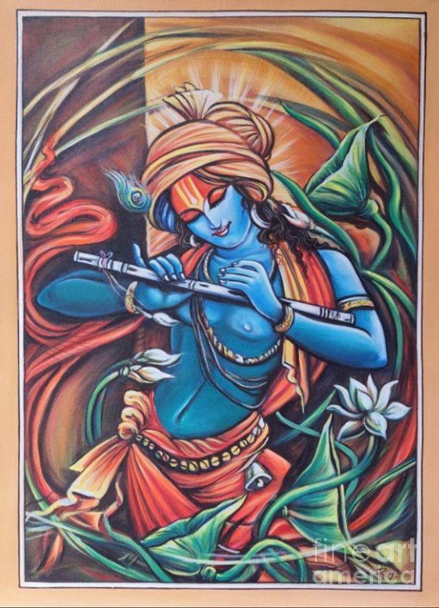 modern art paintings of lord krishna