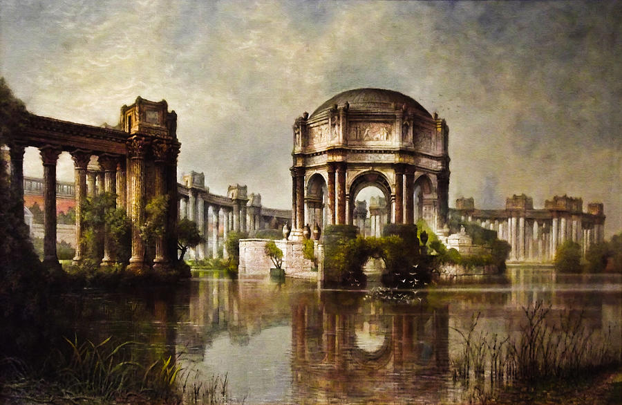 Castle Painting - Palace of Fine Arts and the Lagoon #1 by Alexander Ivanov