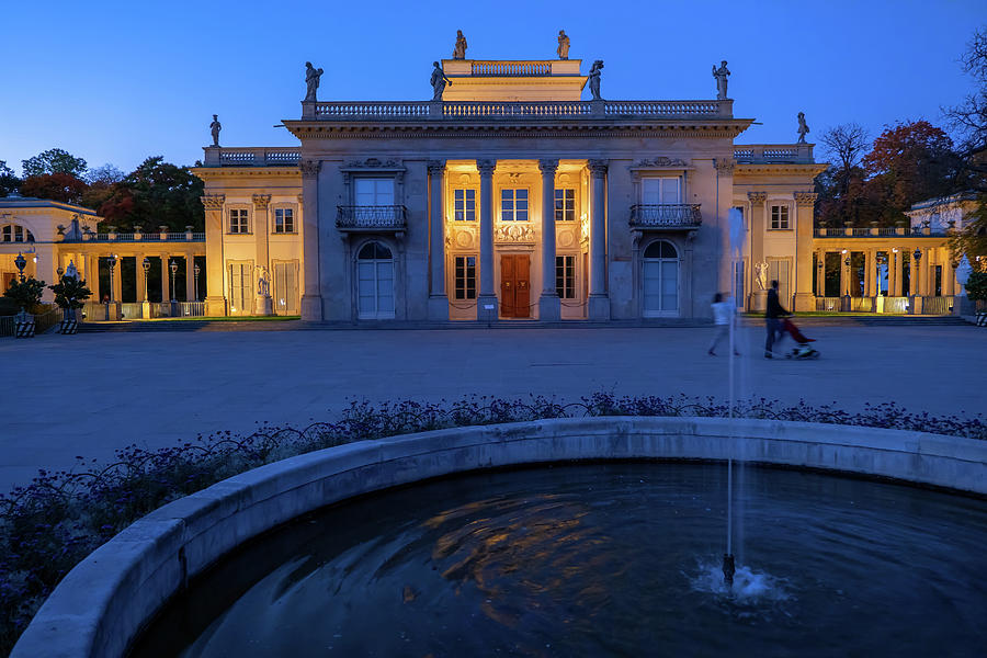 Palace on the Isle at Night in Lazienki Park in Warsaw #1 Photograph by Artur Bogacki