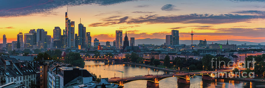Panorama sunset Frankfurt am Main #1 Photograph by Henk Meijer Photography