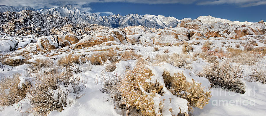 Panorama Winter Sunrise Alabama Hills Eastern Sierras Photograph by Dave Welling