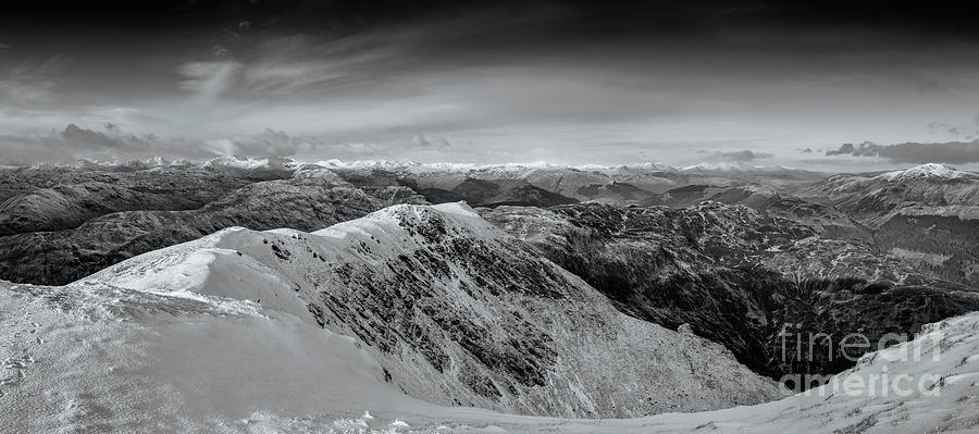 Panoramic view from the summit of Ben Ledi #1 Photograph by Phill Thornton