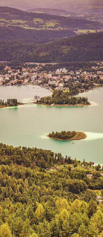 panoramic view of WoertherSee lake in Austria #1 Photograph by Vivida Photo PC