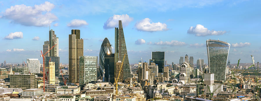 Panoramic View To City Of London From St Paul Cathedral Photograph By Valery Egorov