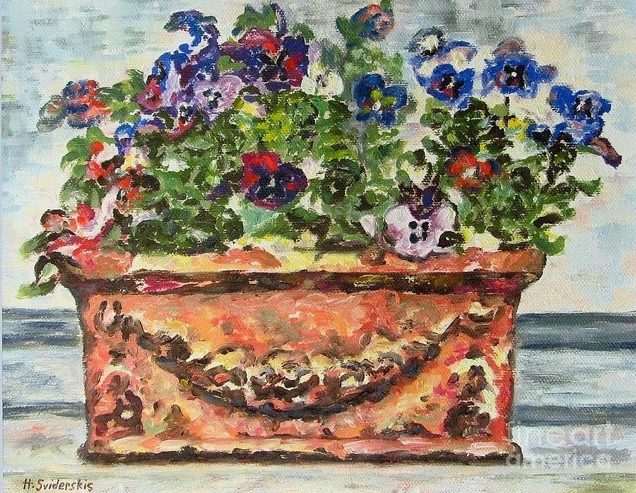 Pansies On A Balcony Painting