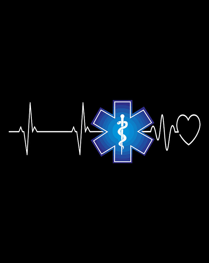 Paramedic Heartbeat Ekg Emergency Emt Ems Gift Digital Art by Xuan Tien ...