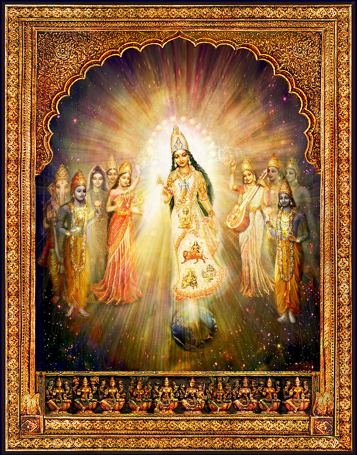 Parashakti Devi - the Great Goddess in Space #2 Mixed Media by Ananda Vdovic