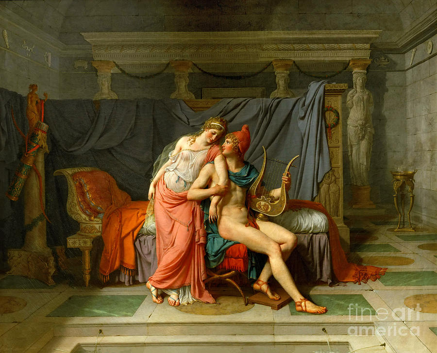 Paris and Helen #1 Painting by Jacques-Louis David