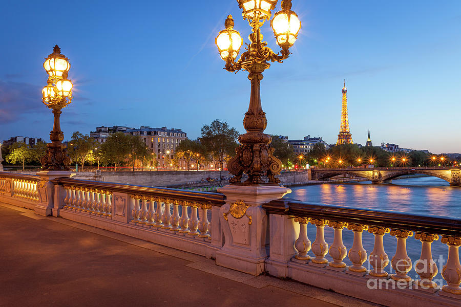 Paris France Evening From Pont Alexandre III Photograph by Brian Jannsen