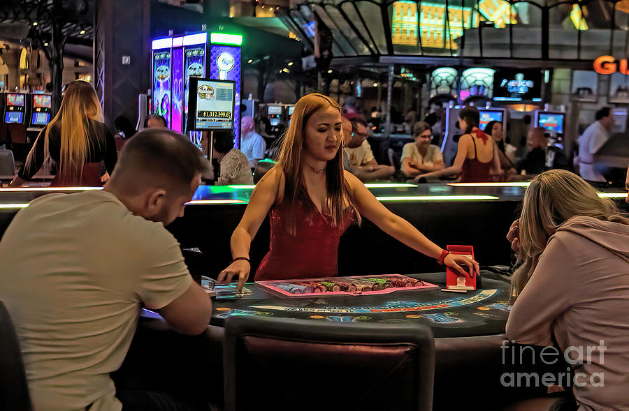 Slot machines inside Paris Las Vegas hotel and casino, Las Vegas