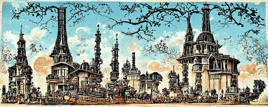 Paris  Skyline  In  The  Style  Of  Charles  Wysocki  Q  F6c06455636c7  6fbf  64556455  B360  6455a0 Painting