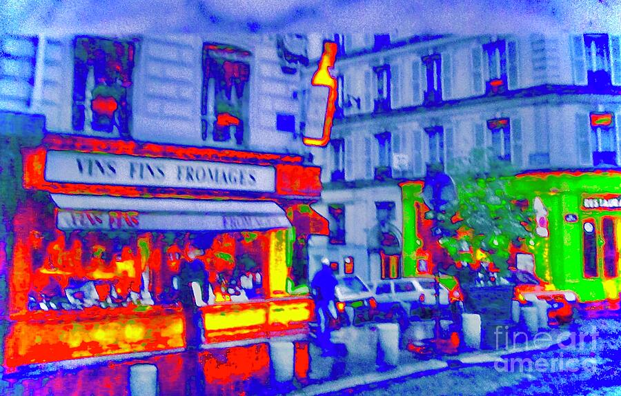 Paris Street Scene Digital Art by Aziza Del Rosario Pixels