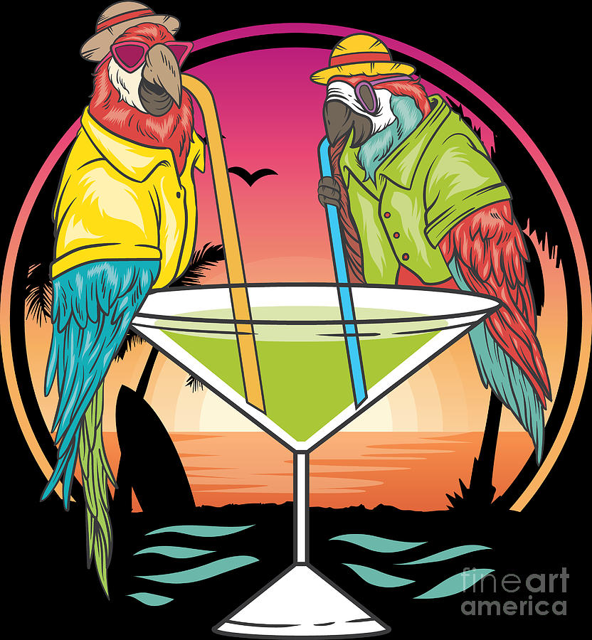 parrot margarita clipart