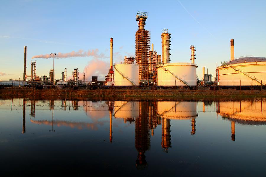 Part of a big refinery near Rotterdam, The Netherlands #1 Photograph by Frans Sellies