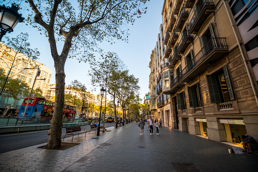 Passeig de Gracia, shopping street in Barcelona, Spain #1 Photograph by Anouchka