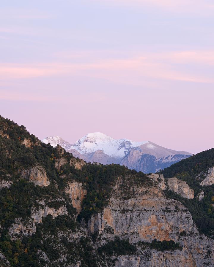 Pastel Pink skies over the Chistau Peaks #1 Photograph by Stephen Taylor