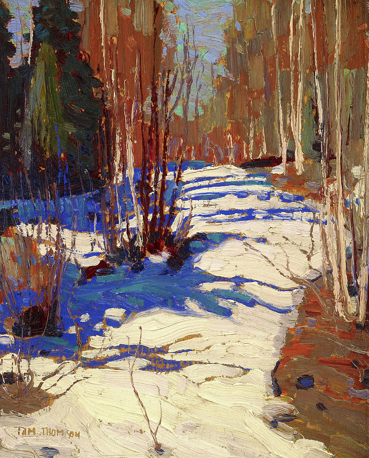 Winter Painting - Path Behind Mowat Lodge #1 by Tom Thomson