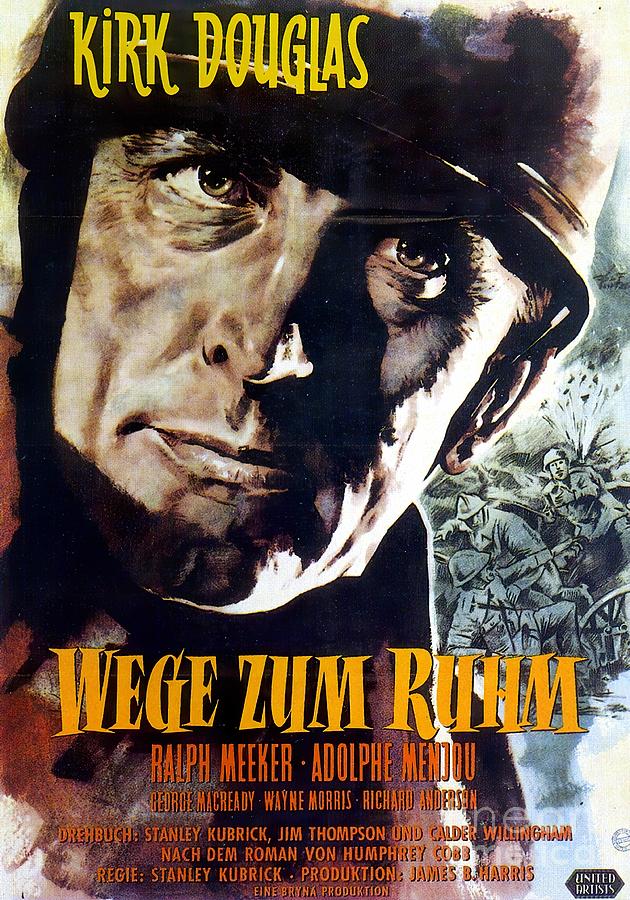 Kirk Douglas Mixed Media - Paths of Glory, 1957 - art by Rolf Goetze by Movie World Posters