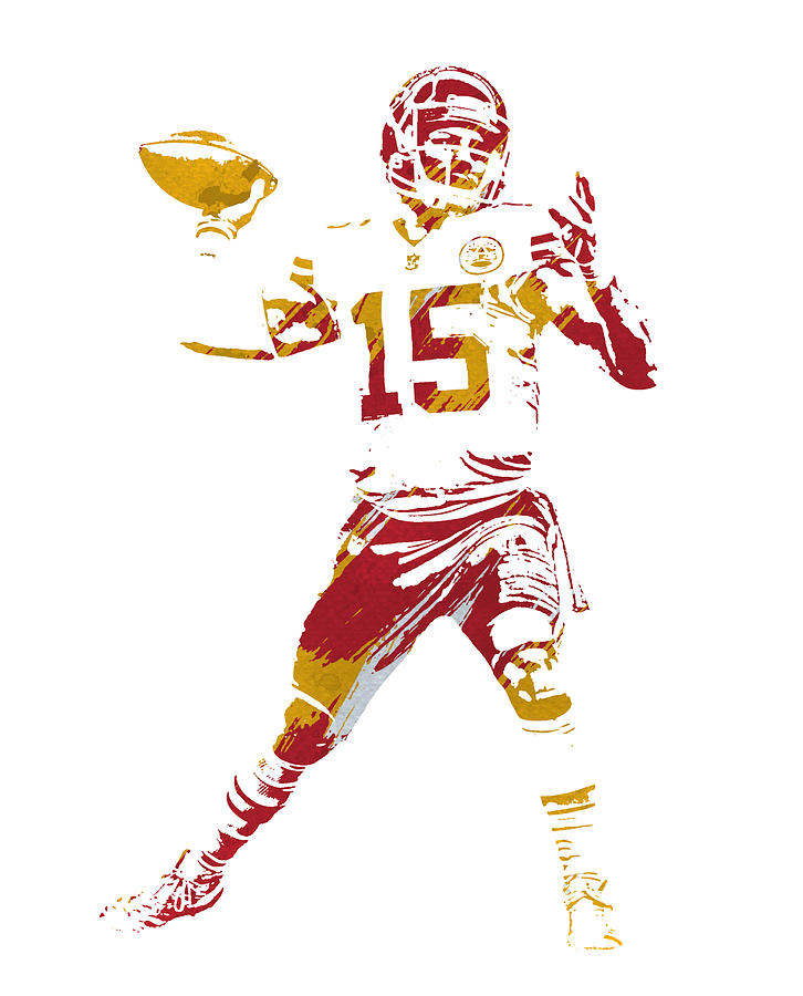 Patrick Mahomes Kansas City Chiefs Watercolor Strokes Pixel Art 2 Mixed ...