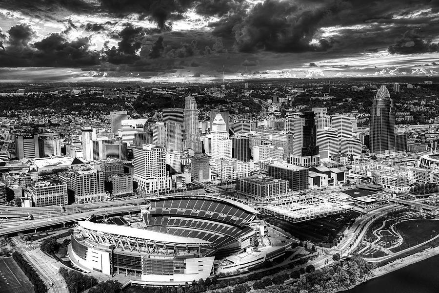 Cincinnati Bengals Photograph - Paul Brown Stadium And Downtown Cincinnati At Sunset #1 by Mountain Dreams
