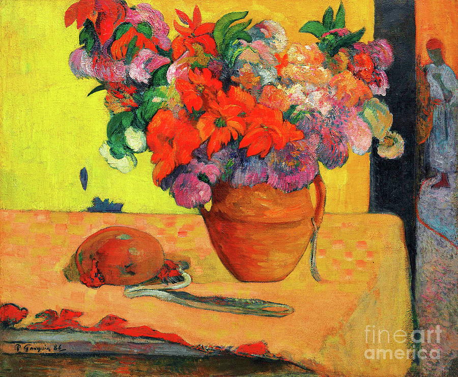 Paul Gauguin - Vase with flowers #1 Painting by Alexandra Arts