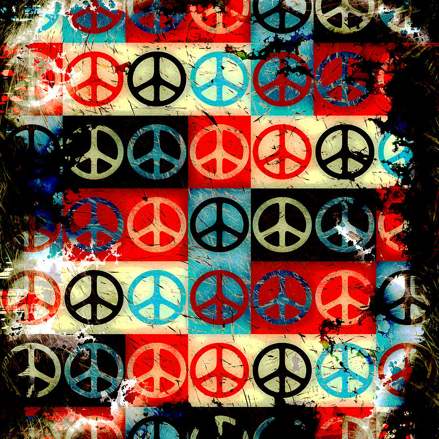Peace Signs Collage Digital Art