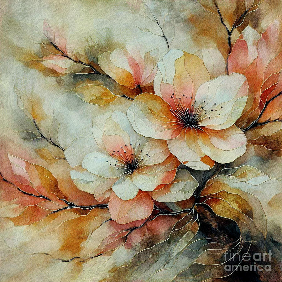 Peach Blossom #1 Painting by Maria Angelica Maira