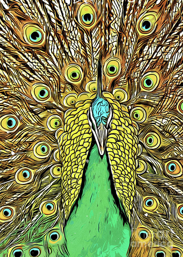 Peacock Bird Art #peacock #1 Digital Art by Justyna Jaszke JBJart