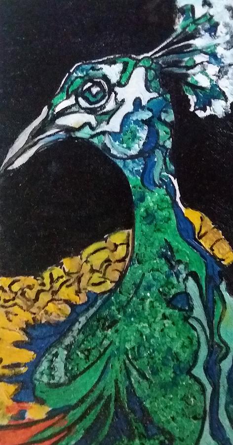 Peacock  #1 Painting by Greta Gnatek Redzko