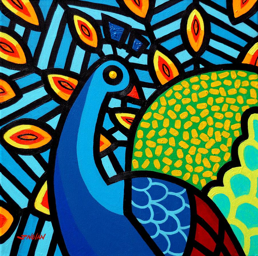 Peacock Painting - Peacock  #1 by John  Nolan