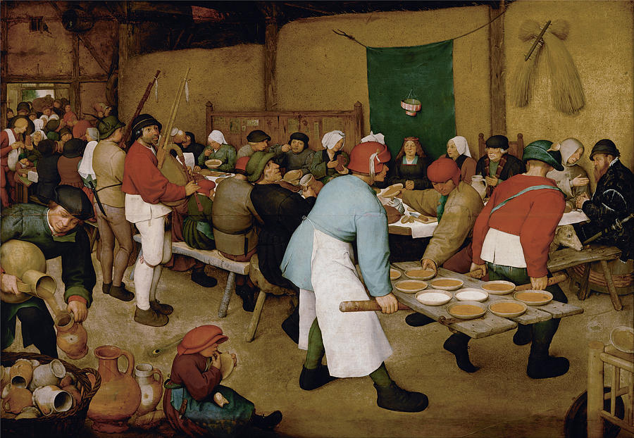 Vintage Painting - Peasant Wedding #1 by Pieter Bruegel the Elder