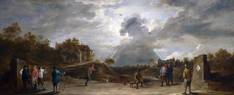 Sports Painting - Peasants at Archery #1 by David Teniers the Younger
