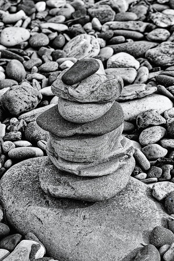Pebbles Black And White Photograph