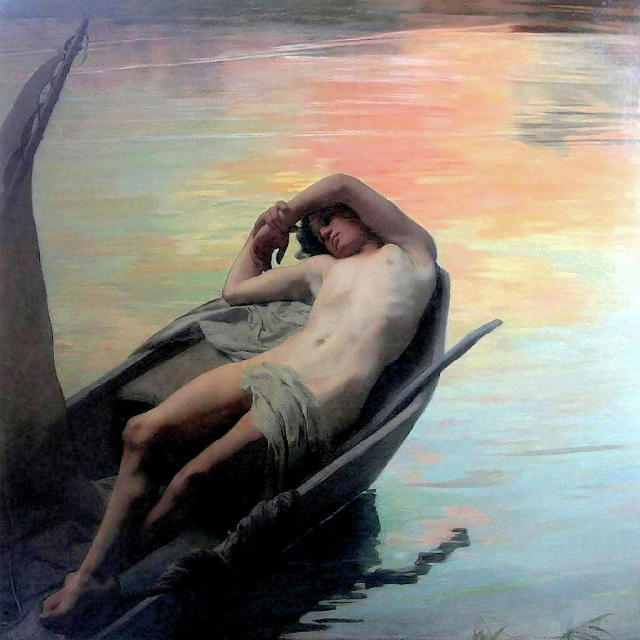 Pecheur Endormi - Sleeping Fisherman #1 Painting by Francois Henry Alexandre Lafond