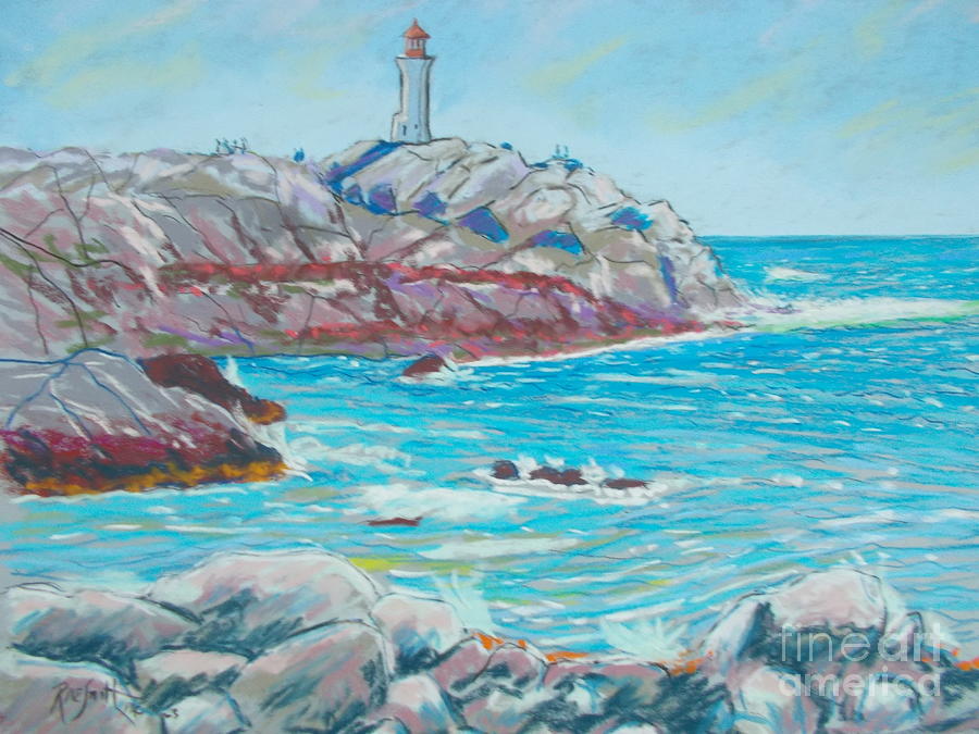 Peggys Cove Lighthouse  #1 Pastel by Rae  Smith PAC