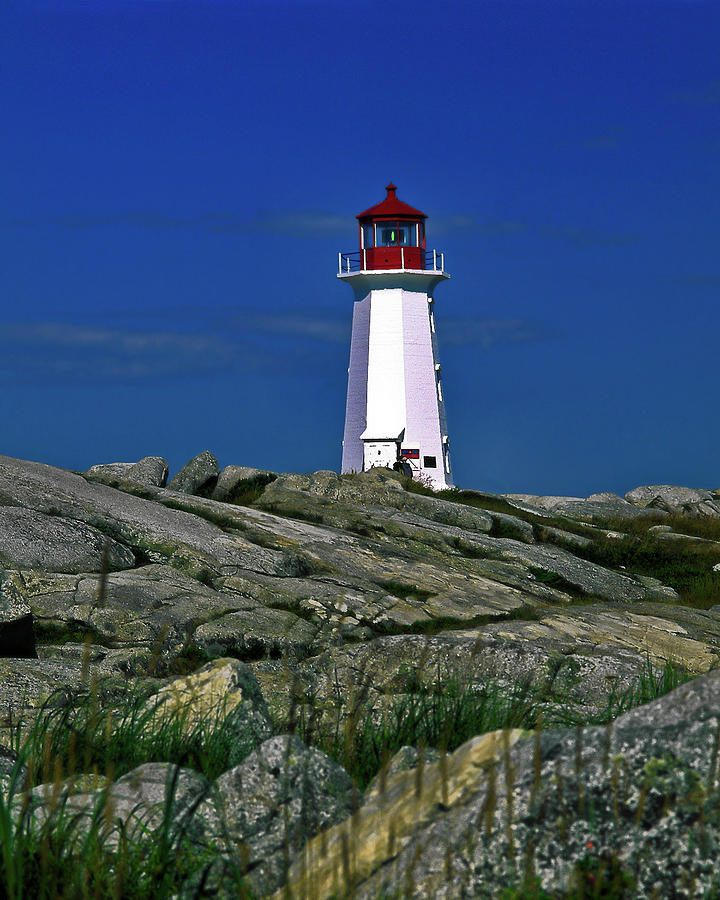 Peggy's Cove Lighthouse Photograph - Peggys Cove Lighthouse #1 by Sally Weigand