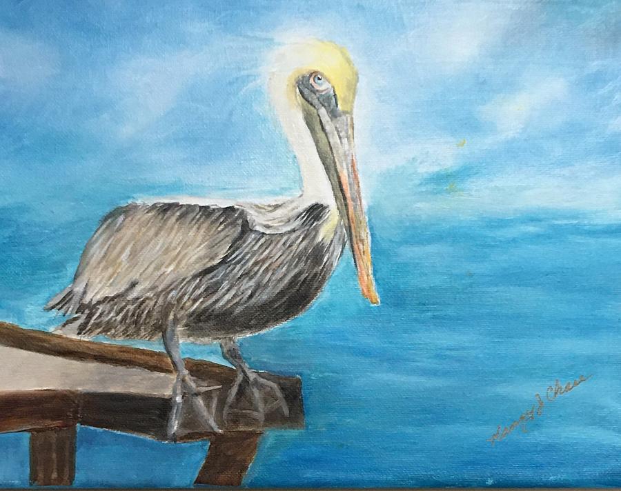 Pelican Look For Friend Painting By Nancy Chase - Fine Art America