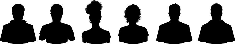 People Profile Silhouettes #1 Drawing by Vectorig