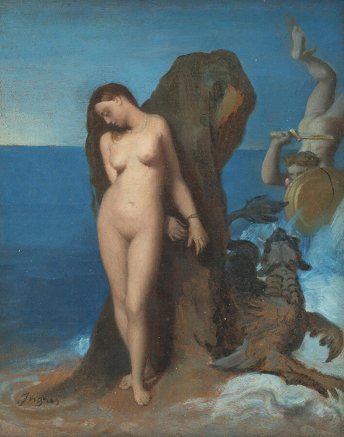 Perseus and Andromeda, from circa 1819 Painting by Jean-Auguste-Dominique Ingres