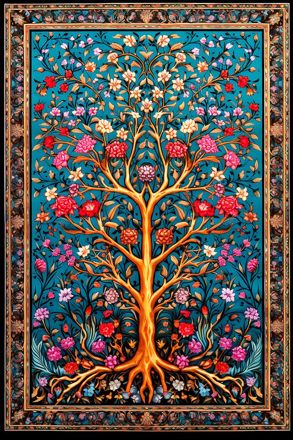 Persian carpet design 3 Painting by Lilia D - Fine Art America