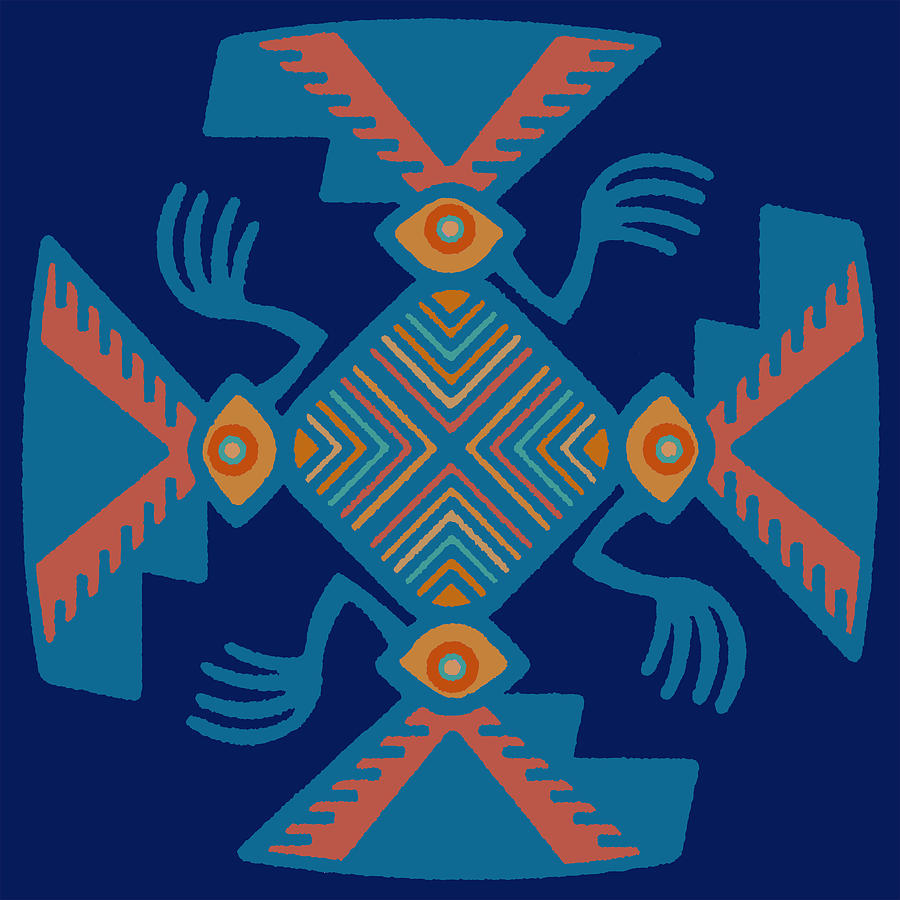Peruvian Inca Pajaro Spirit #1 Digital Art by Vagabond Folk Art - Virginia Vivier
