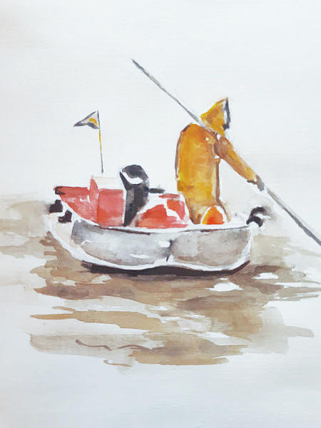 Pesca 1 #1 Painting by Carlos Jose Barbieri
