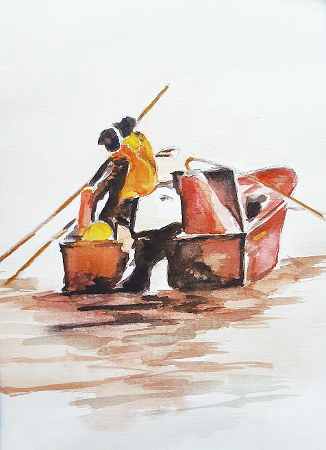 Pesca 2 #1 Painting by Carlos Jose Barbieri