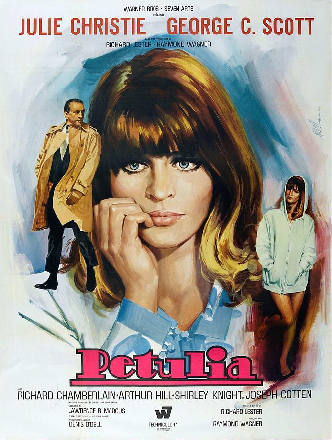 Petulia, 1968 - art by Jean Mascii Mixed Media by Movie World Posters