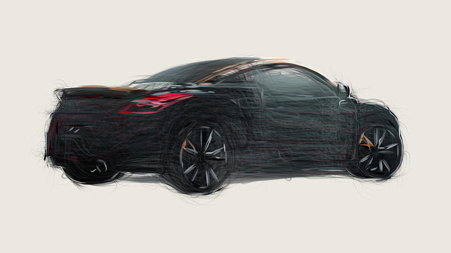 Peugeot RCZ R Concept Car Drawing #1 Digital Art by CarsToon Concept