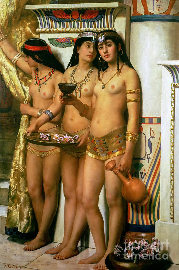 John Collier Painting - Pharaohs Handmaidens #1 by John Collier