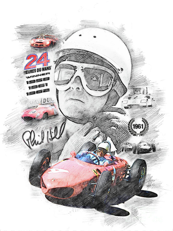ART PRINT POSTER SPORT PHOTO MOTOR RACE DRIVER HILL CAR NOFL1065